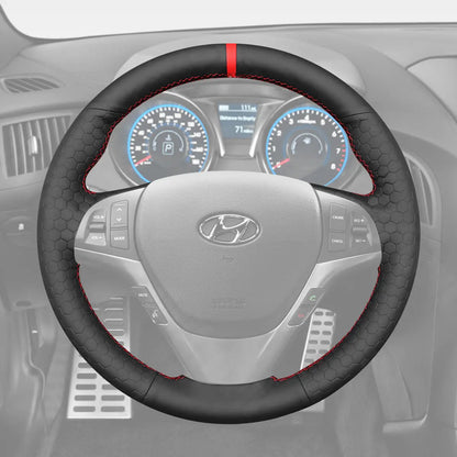 Griffowl Steering Wheel Cover for Tailored Coupe Hyundai Genesis Coupe 2010-2016. For refined interior upgrades using our wrap and stitch kit.
