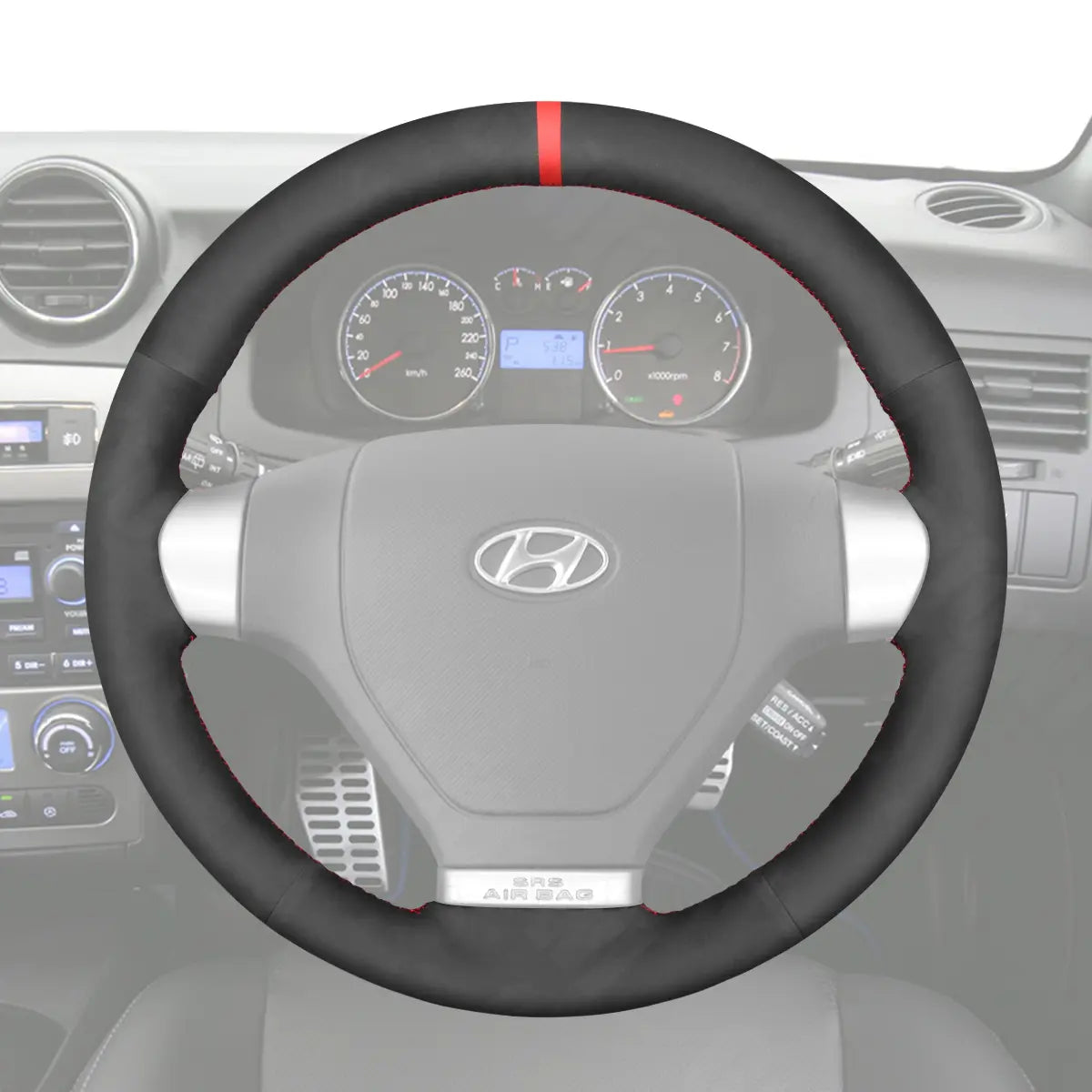 Griffowl Steering Wheel Cover for Tailored Coupe Hyundai Tiburon Coupe S-Coupe 2007-2010. Elevate your interior with Griffowl's wrap and stitch kit.
