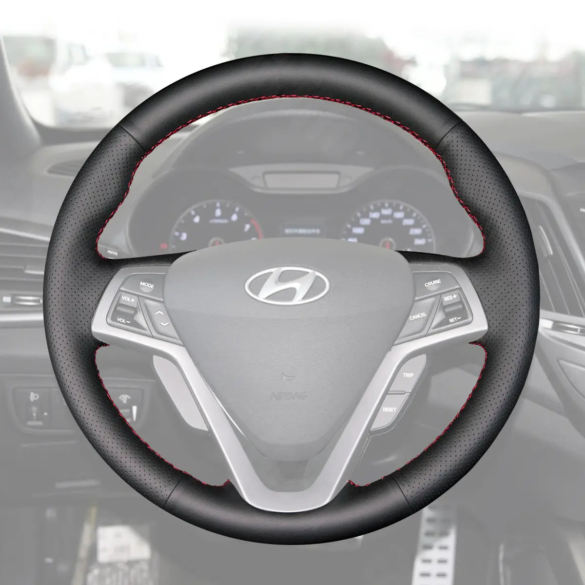 Griffowl Steering Wheel Cover for Tailored Coupe Hyundai Veloster 2012-2017. Perfect grip with our steering wheel wrap and custom interior touch.
