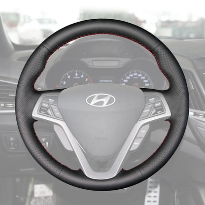 Griffowl Steering Wheel Cover for Tailored Coupe Hyundai Veloster 2012-2017. Perfect grip with our steering wheel wrap and custom interior touch.
