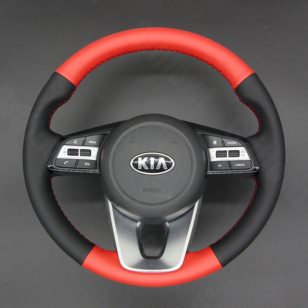 Griffowl Steering Wheel Cover for Tailored Coupe Kia Forte Proceed Pro Ceed Cee'd 3 Optima 5 SX Turbo GT GT-Line 2018-2022. Compact, hand-sewn DIY wrap for quick interior mods and grip upgrade.
