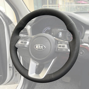 Griffowl Steering Wheel Cover for Tailored Coupe Kia Forte Proceed Pro Ceed Cee'd 3 Optima 5 SX Turbo GT GT-Line 2018-2022. Compact, hand-sewn DIY wrap for quick interior mods and grip upgrade.
