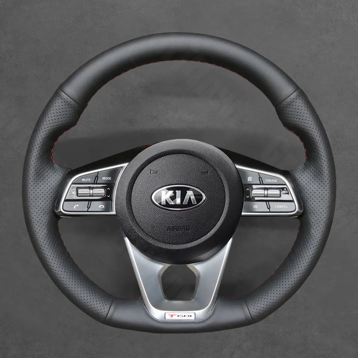 Griffowl Steering Wheel Cover for Tailored Coupe Kia Forte Proceed Pro Ceed Cee'd 3 Optima 5 SX Turbo GT GT-Line 2018-2022. Compact, hand-sewn DIY wrap for quick interior mods and grip upgrade.
