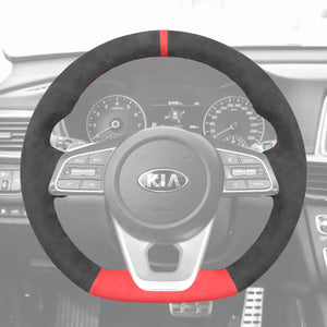 Griffowl Steering Wheel Cover for Tailored Coupe Kia Forte Proceed Pro Ceed Cee'd 3 Optima 5 SX Turbo GT GT-Line 2018-2022. Compact, hand-sewn DIY wrap for quick interior mods and grip upgrade.
