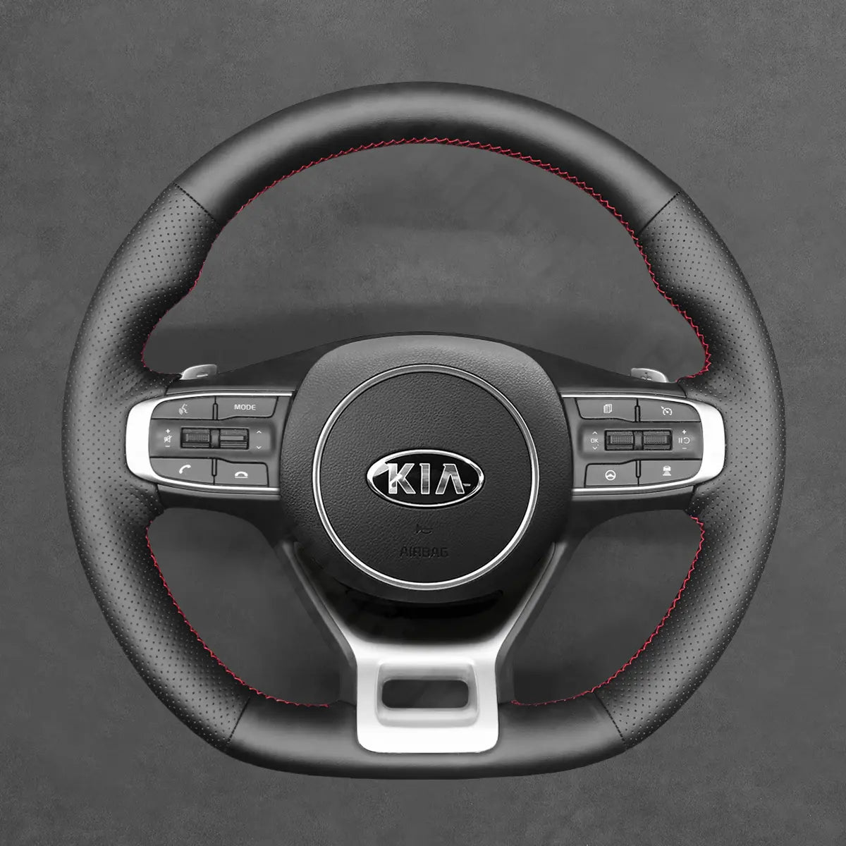 Griffowl Steering Wheel Cover for Tailored Coupe Kia Sportage 5 K5 GT Line 2021-2023 Circle Wheel. Hand-sewn DIY kit blends grip, function, and style inside.
