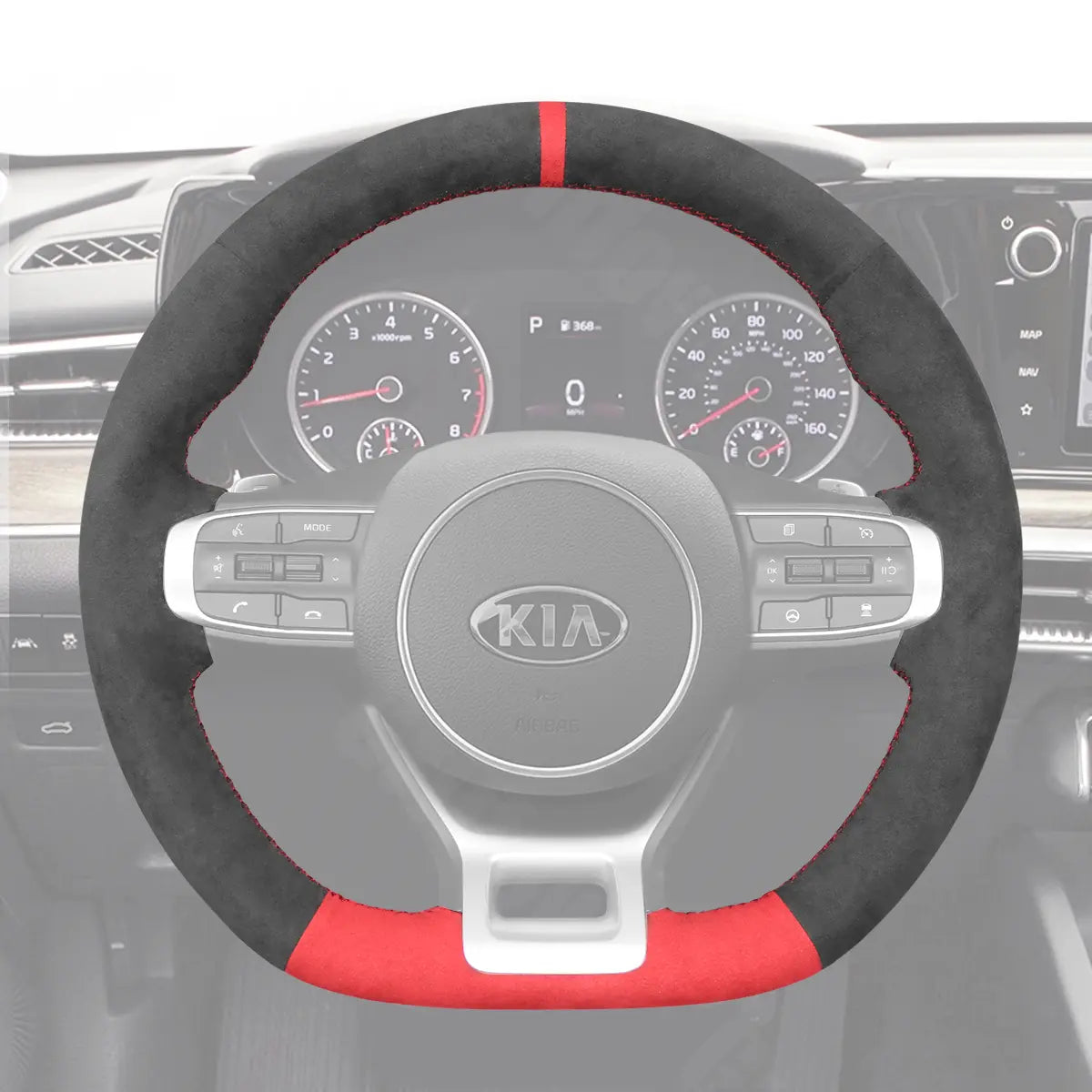 Griffowl Steering Wheel Cover for Tailored Coupe Kia Sportage 5 K5 GT Line 2021-2023 Circle Wheel. Hand-sewn DIY kit blends grip, function, and style inside.
