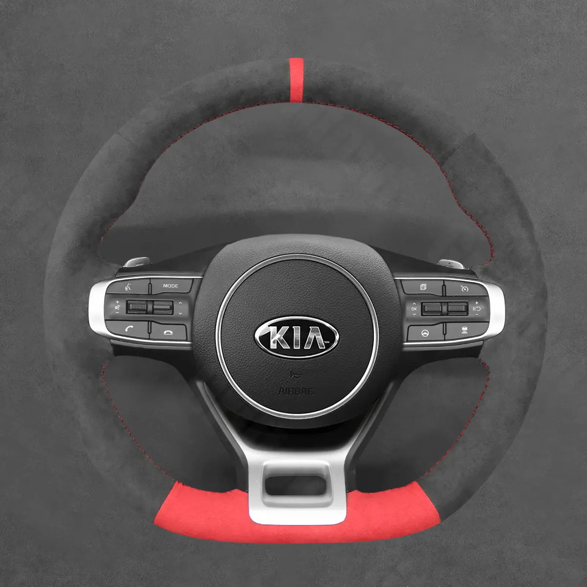Griffowl Steering Wheel Cover for Tailored Coupe Kia Sportage 5 K5 GT Line 2021-2023 Circle Wheel. Hand-sewn DIY kit blends grip, function, and style inside.
