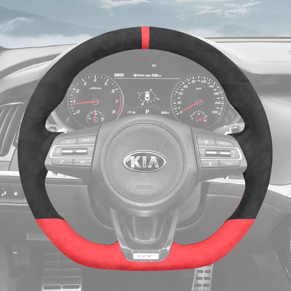 Griffowl Steering Wheel Cover for Tailored Coupe Kia Stinger 2018-2022. Perfect grip with our steering wheel wrap and custom interior touch.
