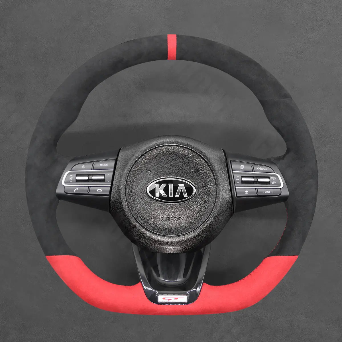 Griffowl Steering Wheel Cover for Tailored Coupe Kia Stinger 2018-2022. Perfect grip with our steering wheel wrap and custom interior touch.
