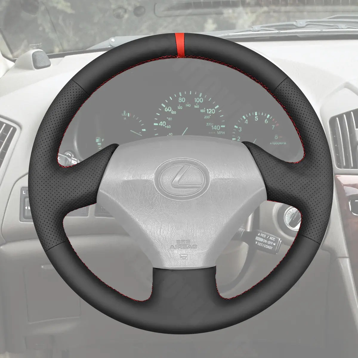 Griffowl Steering Wheel Cover for Tailored Coupe Lexus SC 300 SC 400 SC300 SC400 1999 2000. Elevate your interior with Griffowl's wrap and stitch kit.