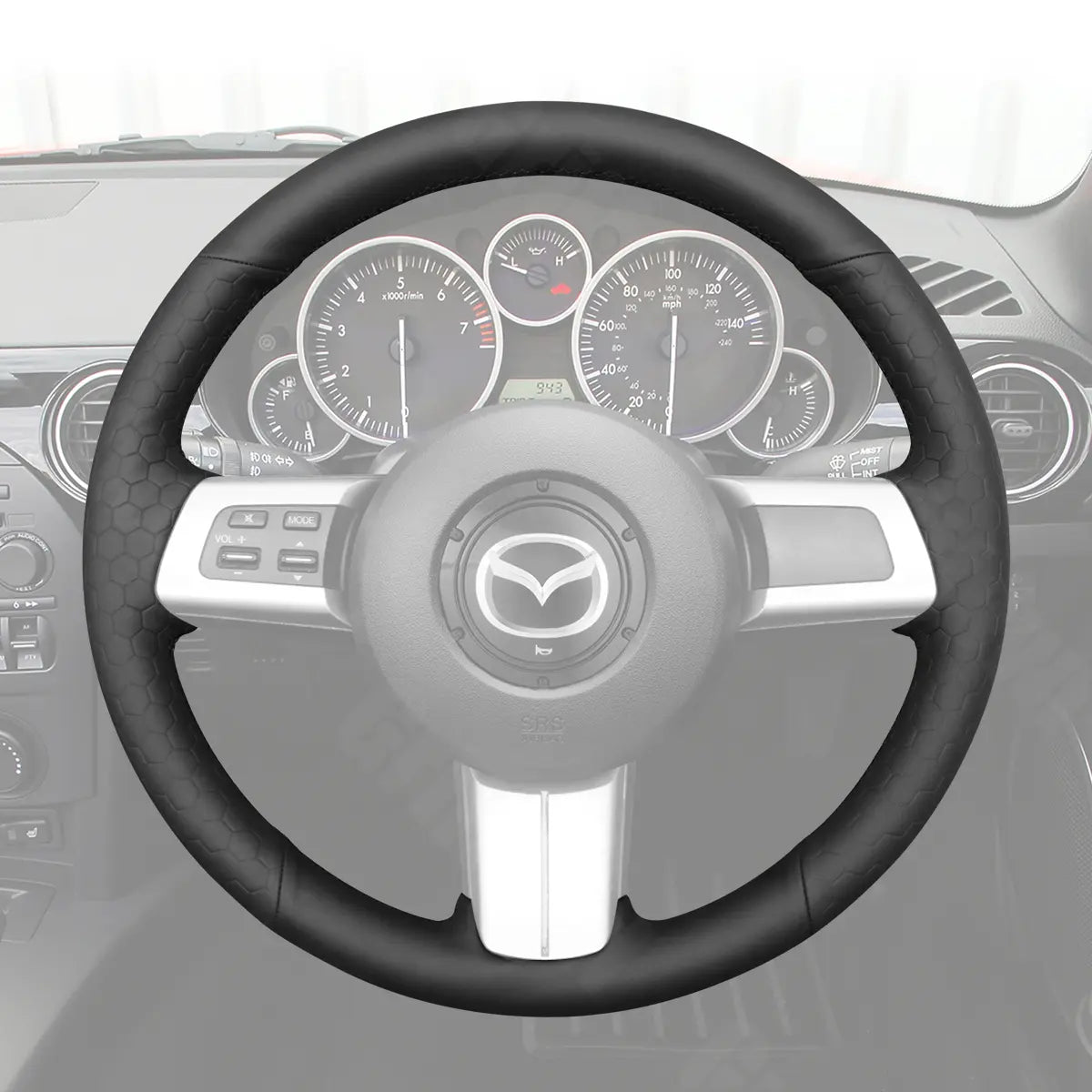 Griffowl Steering Wheel Cover for Tailored Coupe Mazda MX-5 MX 5 RX-8 RX 82006-2014. Hand-sewn kit for drivers seeking precision and comfort.