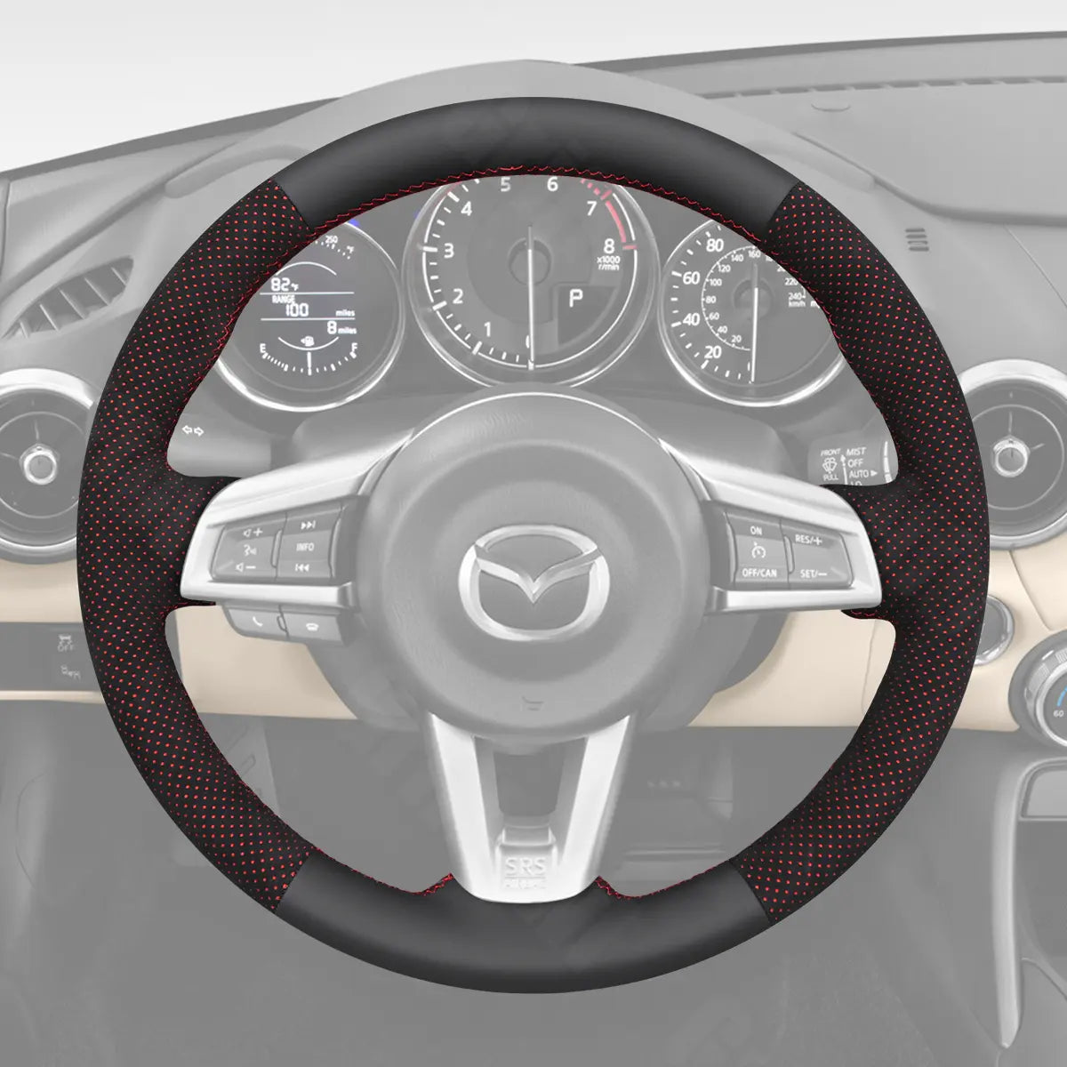 Griffowl Steering Wheel Cover for Tailored Coupe Mazda MX-5 MX 52016-2023. Perfect grip with our steering wheel wrap and custom interior touch.