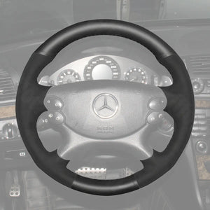 Griffowl Steering Wheel Cover for Tailored Coupe Mercedes Benz C209 C219 W211 R230 AMG 2003-2009. Hand-sewn DIY kit blends grip, function, and style inside.