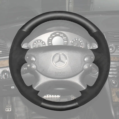 Griffowl Steering Wheel Cover for Tailored Coupe Mercedes Benz C209 C219 W211 R230 AMG 2003-2009. Hand-sewn DIY kit blends grip, function, and style inside.
