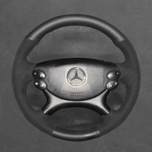 Griffowl Steering Wheel Cover for Tailored Coupe Mercedes Benz C209 C219 W211 R230 AMG 2003-2009. Hand-sewn DIY kit blends grip, function, and style inside.