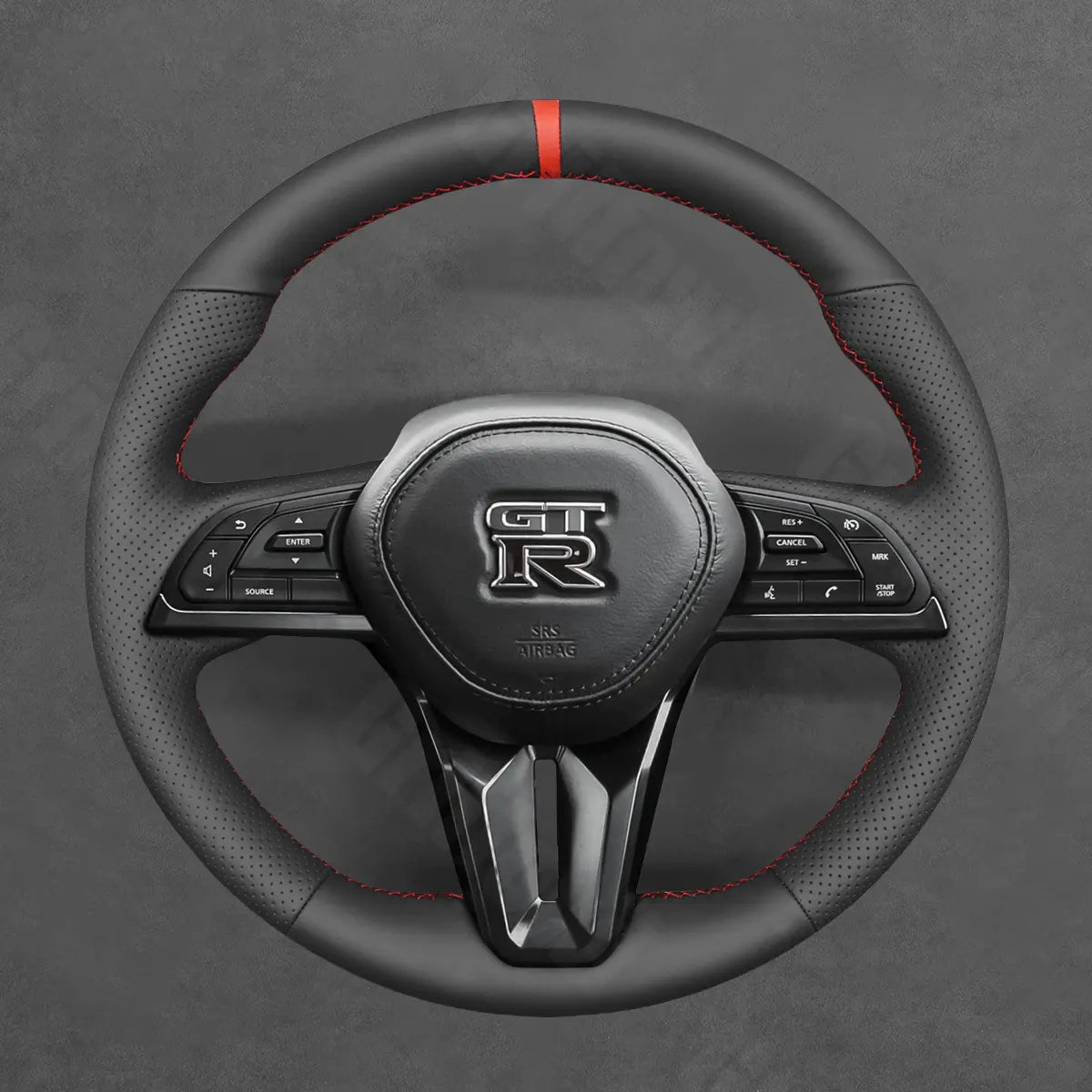 Griffowl Steering Wheel Cover for Tailored Coupe Nissan GT-R GTR 2017-2025. Perfect grip with our steering wheel wrap and custom interior touch.
