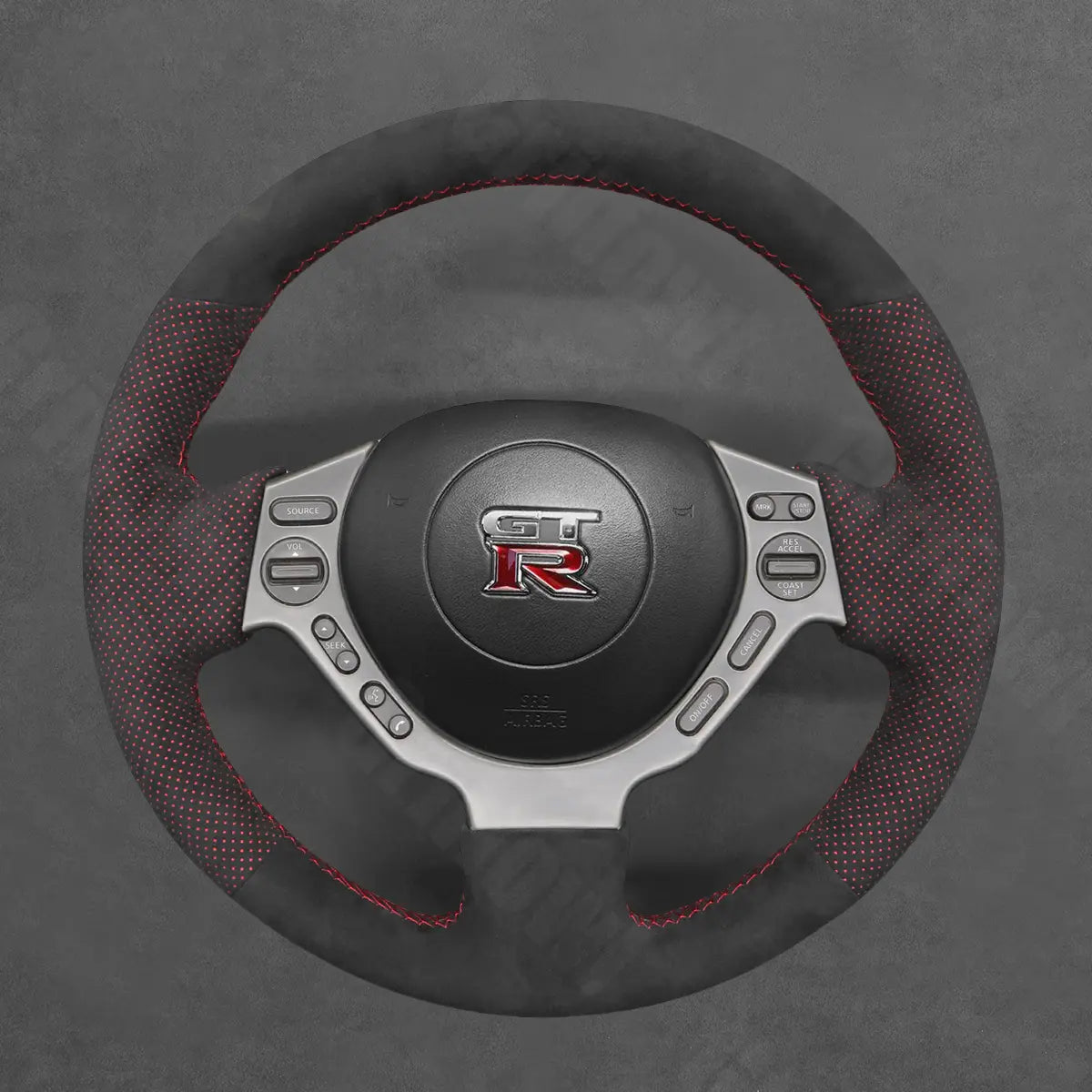 Griffowl Steering Wheel Cover for Tailored Coupe Nissan GTR GT-R Nismo 2008-2016. For refined interior upgrades using our wrap and stitch kit.

