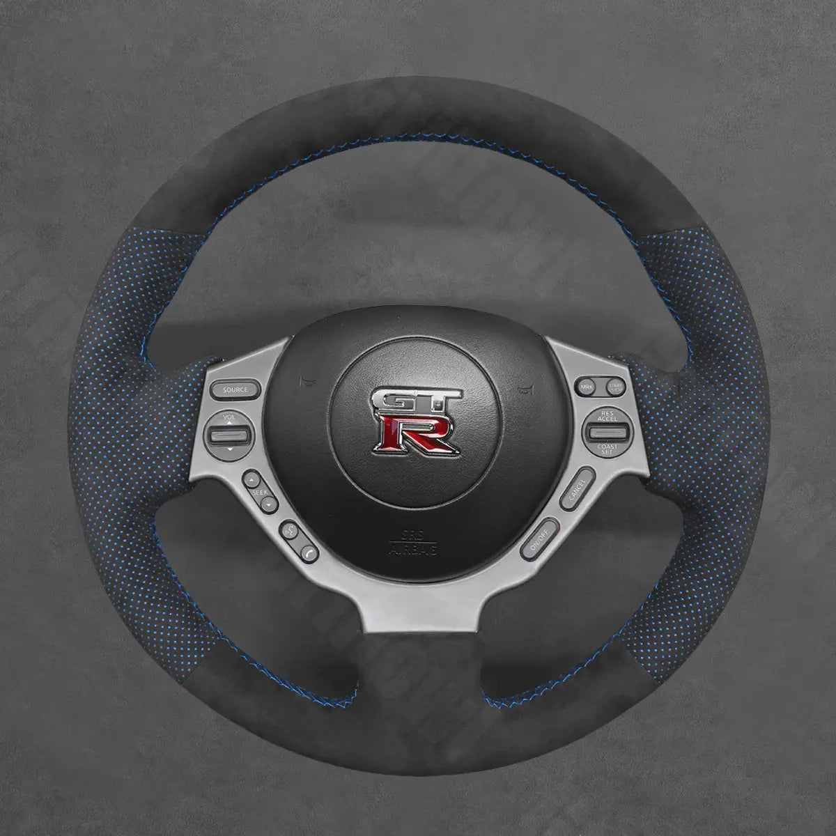 Griffowl Steering Wheel Cover for Tailored Coupe Nissan GTR GT-R Nismo 2008-2016. For refined interior upgrades using our wrap and stitch kit.

