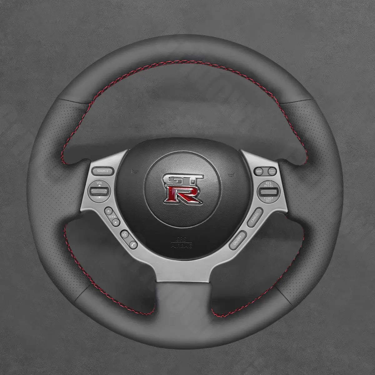 Griffowl Steering Wheel Cover for Tailored Coupe Nissan GTR GT-R Nismo 2008-2016. For refined interior upgrades using our wrap and stitch kit.
