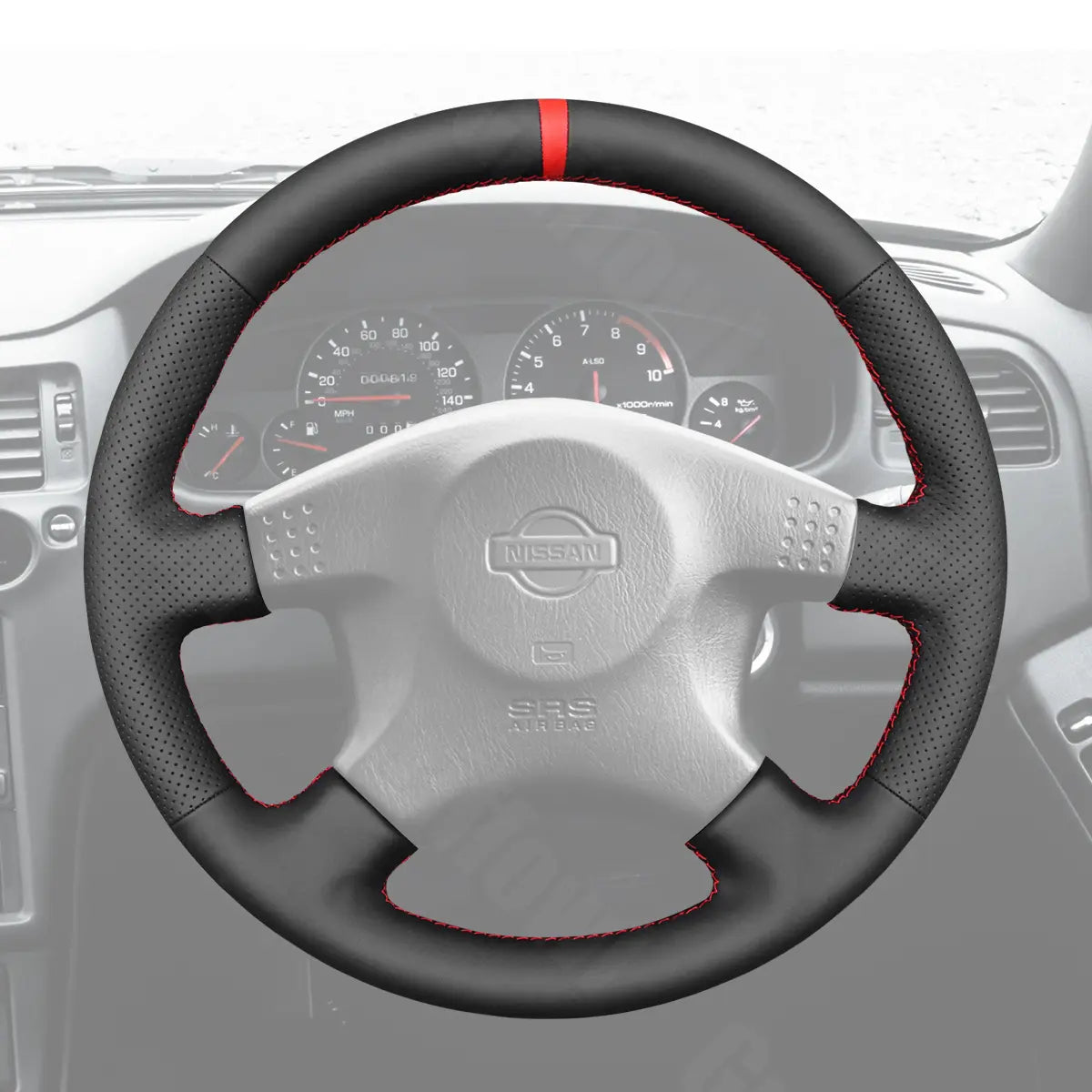 Griffowl Steering Wheel Cover for Tailored Coupe Nissan Skyline ECR33 R33 GTR 1995-1998. Elevate your interior with Griffowl's wrap and stitch kit.

