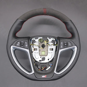 Griffowl Steering Wheel Cover for Tailored Coupe Opel Astra OPC GTC 2012-2018. Griffowl's interior mod with hand-sewn DIY steering wheel kit.
