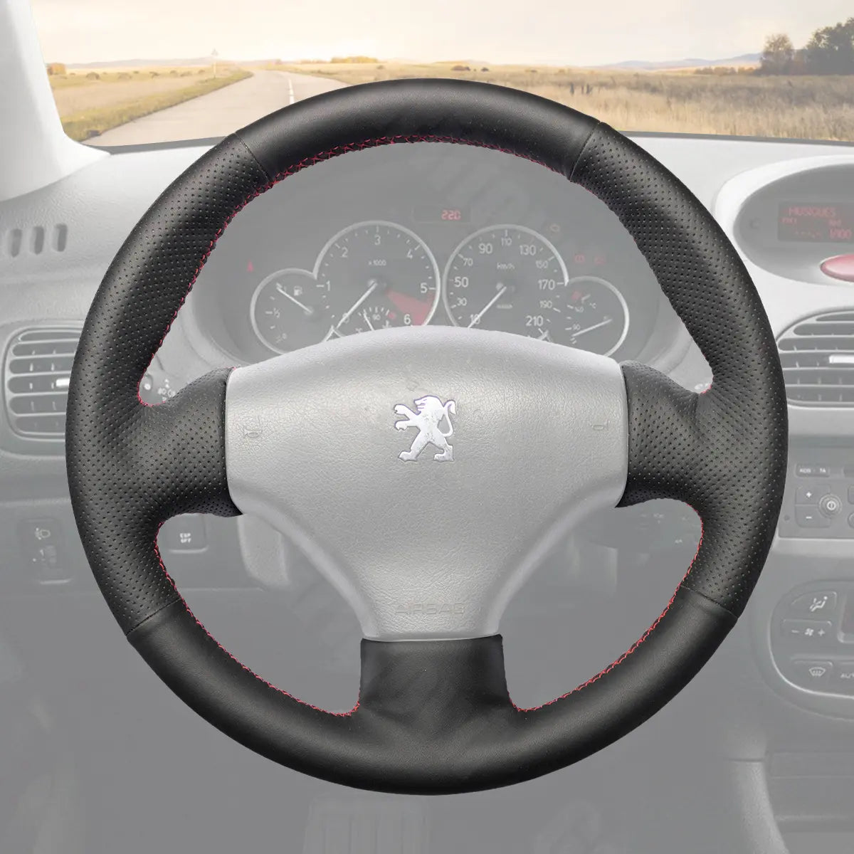Griffowl Steering Wheel Cover for Tailored Coupe Peugeot 206 CC 2001-2007. Perfect grip with our steering wheel wrap and custom interior touch.
