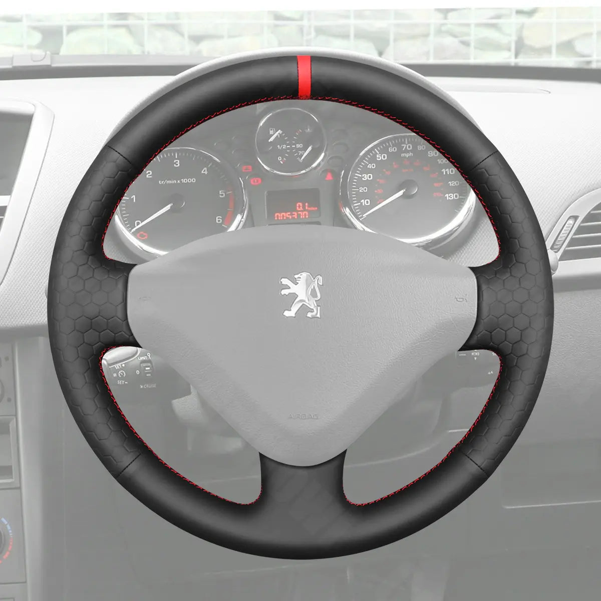 Griffowl Steering Wheel Cover for Tailored Coupe Peugeot 207 CC 2007-2012. Perfect grip with our steering wheel wrap and custom interior touch.
