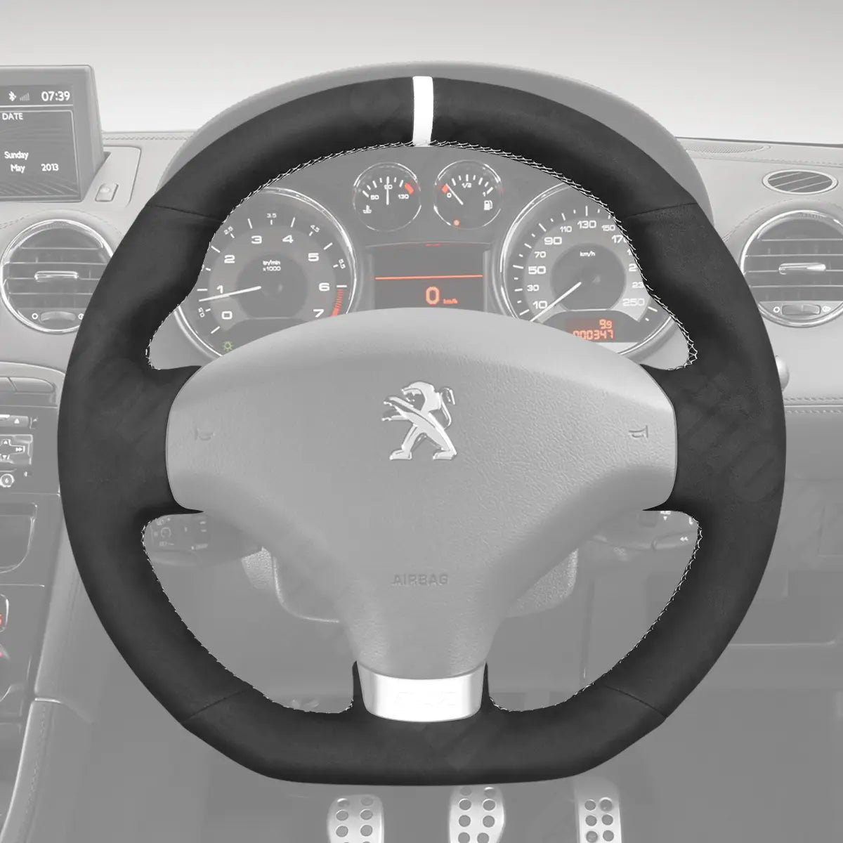Griffowl Steering Wheel Cover for Tailored Coupe Peugeot RCZ 2010-2015. Perfect grip with our steering wheel wrap and custom interior touch.