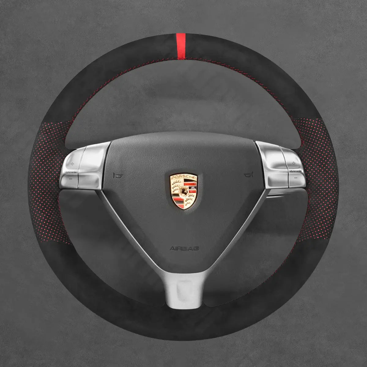 Griffowl Steering Wheel Cover for Tailored Coupe Porsche 911 997 Boxster Cayman 987 2005-2009. Elevate your interior with Griffowl's wrap and stitch kit.