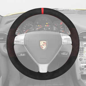 Griffowl Steering Wheel Cover for Tailored Coupe Porsche 911 997 Boxster Cayman 987 2005-2009. Elevate your interior with Griffowl's wrap and stitch kit.