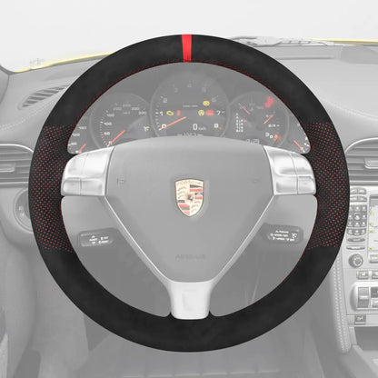 Griffowl Steering Wheel Cover for Tailored Coupe Porsche 911 997 Boxster Cayman 987 2005-2009. Elevate your interior with Griffowl's wrap and stitch kit.