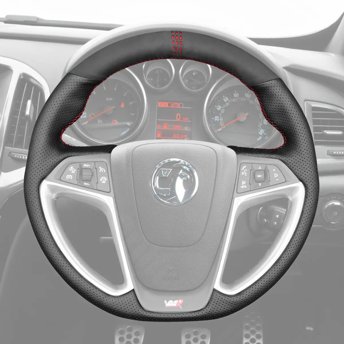 Griffowl Steering Wheel Cover for Tailored Coupe Vauxhall Astra GTC VXR 2013-2018. For refined interior upgrades using our wrap and stitch kit.
