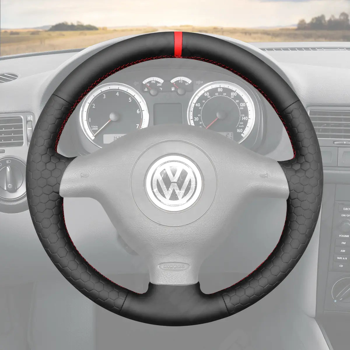 Griffowl Steering Wheel Cover for Tailored Coupe Volkswagen VW Cabrio Golf Mk4 Cabriolet 1998-2002. Hand-sewn DIY kit blends grip, function, and style inside.
