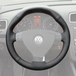 Griffowl Steering Wheel Cover for Tailored Coupe Volkswagen VW EOS 2007-2009. Griffowl's interior mod with hand-sewn DIY steering wheel kit.
