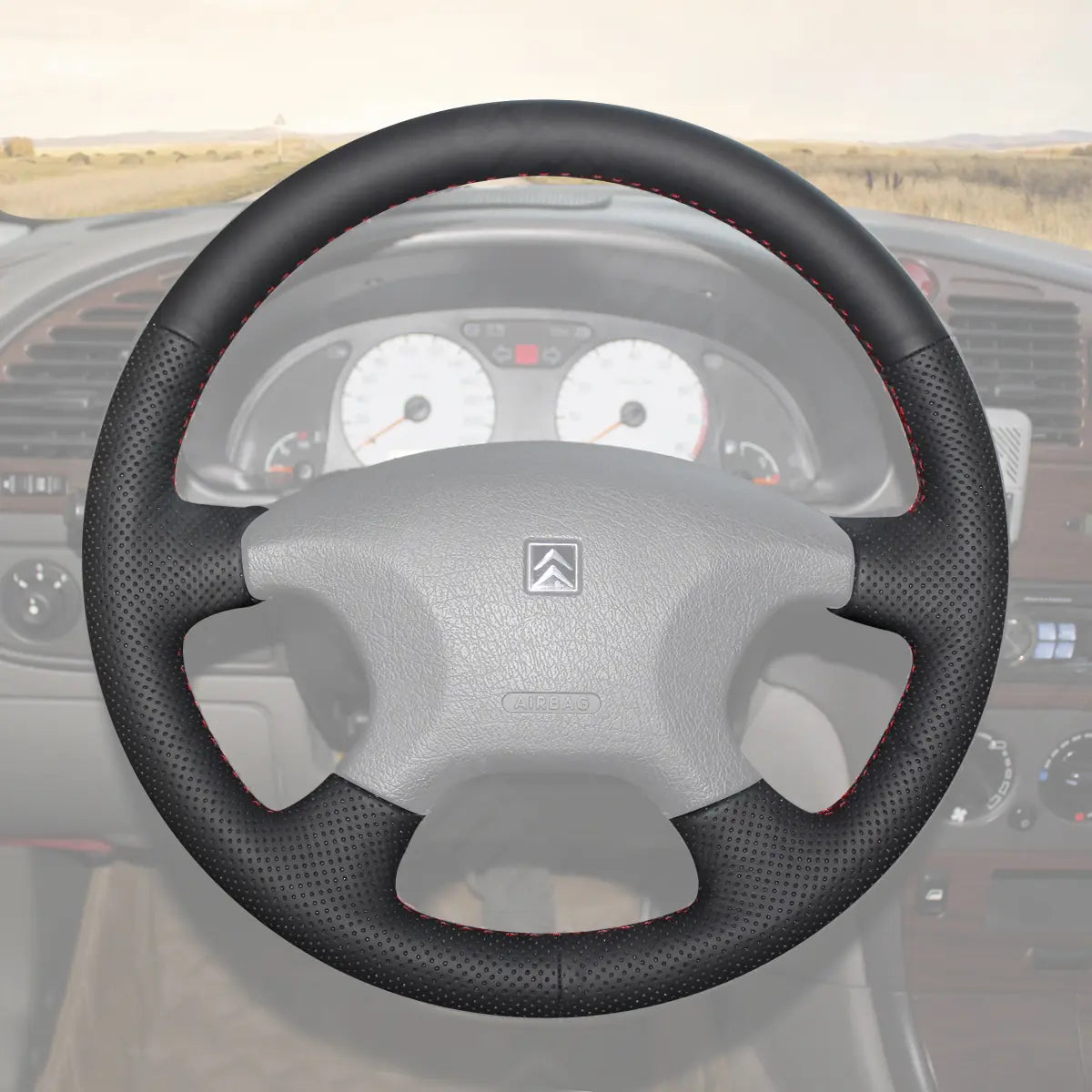 Griffowl Steering Wheel Cover for Upgrade Citroen Xsara Picasso 1997-2003. Perfect grip with our steering wheel wrap and custom interior touch.
