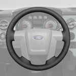 Griffowl Steering Wheel Cover for Upgrade Ford F-150 F150 2009-2014. DIY kit includes hand-sewn wrap for luxury interior mods.