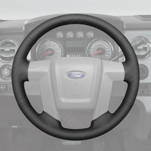 Griffowl Steering Wheel Cover for Upgrade Ford F-150 F150 2009-2014. DIY kit includes hand-sewn wrap for luxury interior mods.