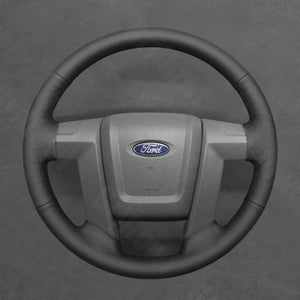 Griffowl Steering Wheel Cover for Upgrade Ford F-150 F150 2009-2014. DIY kit includes hand-sewn wrap for luxury interior mods.