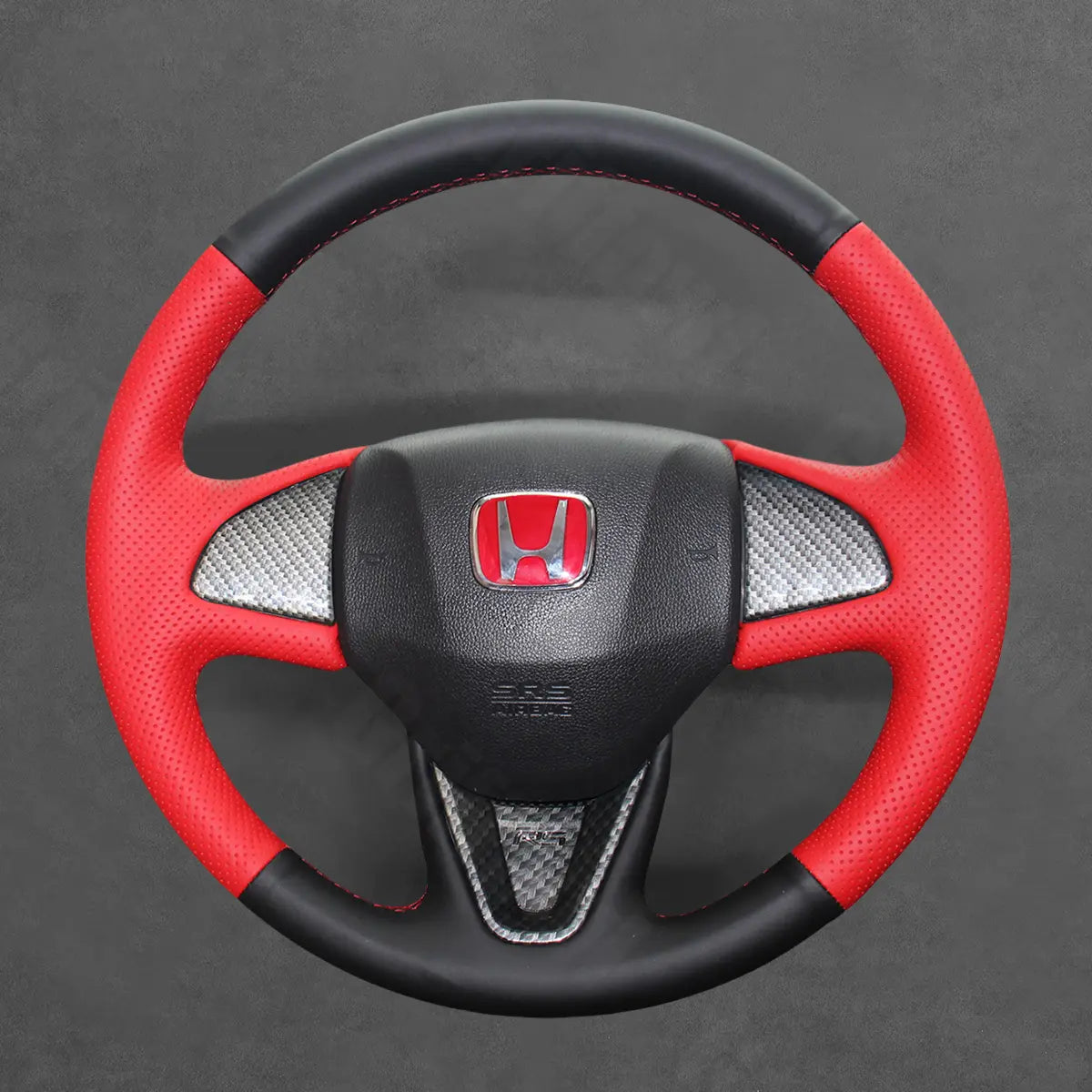 Griffowl Steering Wheel Cover for Upgrade Honda Fit Vezel 2014-2017. DIY kit includes hand-sewn wrap for luxury interior mods.