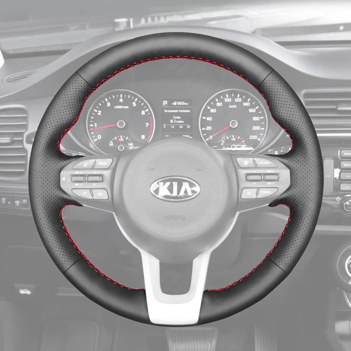 Griffowl Steering Wheel Cover for Upgrade Kia Rio 4 Picanto 3 Stonic 2017-2022. For refined interior upgrades using our wrap and stitch kit.
