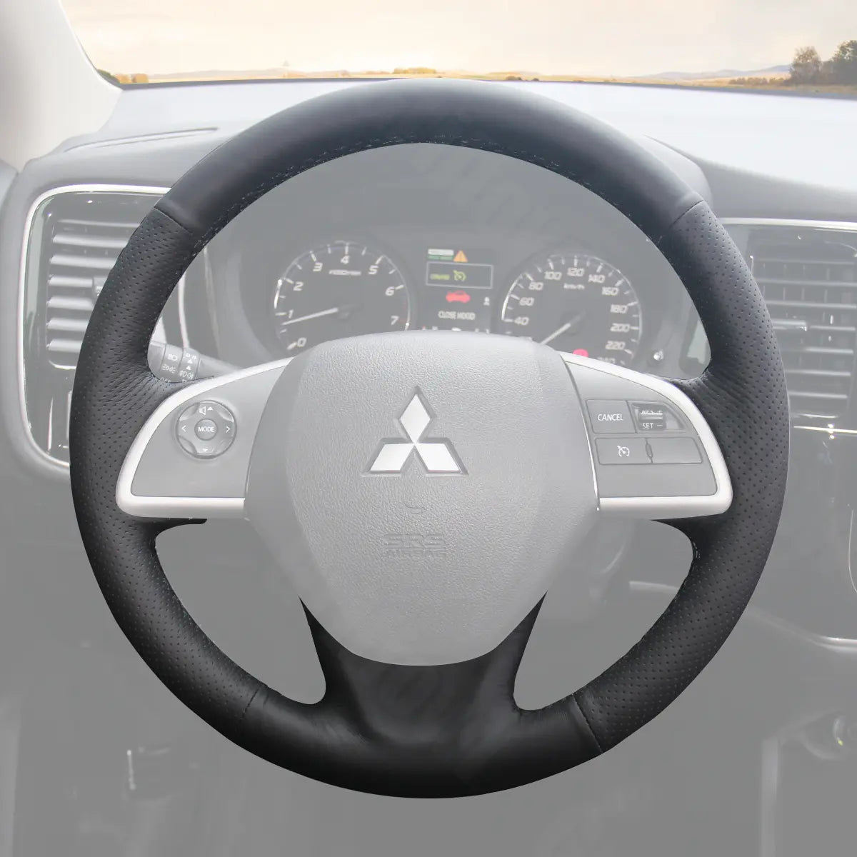 Griffowl Steering Wheel Cover for Upgrade Mitsubishi Outlander Outlander Sport Eclipse Cross Mirage Mirage G4 ASX L200 Space Star Triton 2012-2024. Compact, hand-sewn DIY wrap for quick interior mods and grip upgrade.
