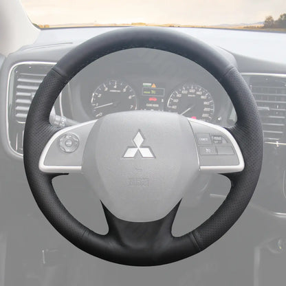 Griffowl Steering Wheel Cover for Upgrade Mitsubishi Outlander Outlander Sport Eclipse Cross Mirage Mirage G4 ASX L200 Space Star Triton 2012-2024. Compact, hand-sewn DIY wrap for quick interior mods and grip upgrade.
