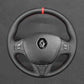 Griffowl Steering Wheel Cover for Upgrade Renault Clio 4 IV Captur 2012-2016. Griffowl's interior mod with hand-sewn DIY steering wheel kit.