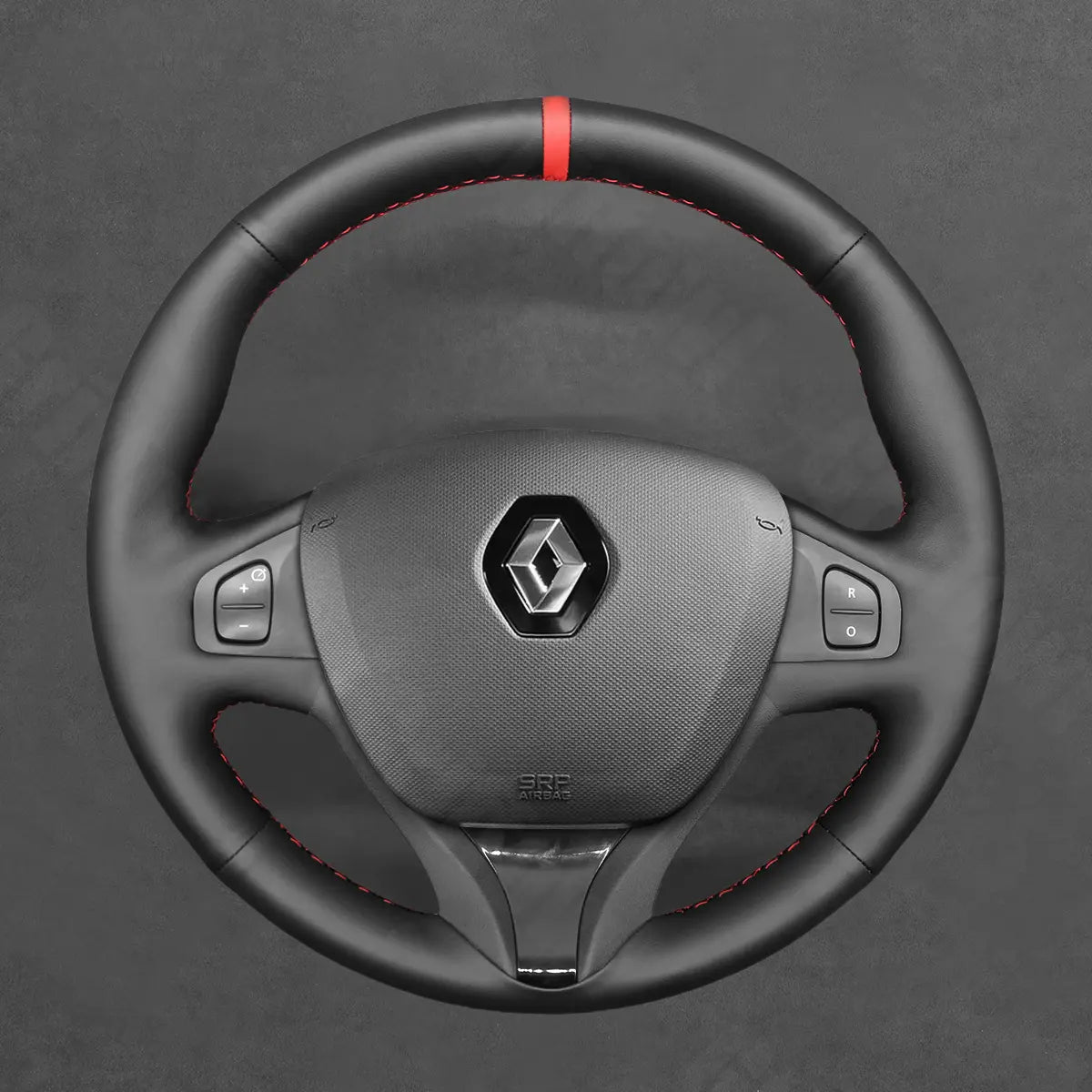 Griffowl Steering Wheel Cover for Upgrade Renault Clio 4 IV Captur 2012-2016. Griffowl's interior mod with hand-sewn DIY steering wheel kit.