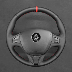 Griffowl Steering Wheel Cover for Upgrade Renault Clio 4 IV Captur 2012-2016. Griffowl's interior mod with hand-sewn DIY steering wheel kit.
