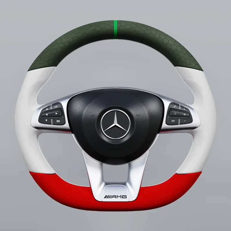 Mercedes-Benz steering wheel cover with leather and alcantara combination