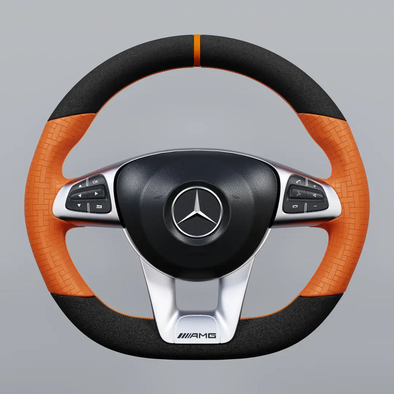 Mercedes-Benz steering wheel with orange and black design